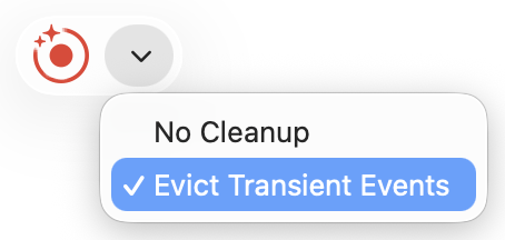 Cleanup mode popup