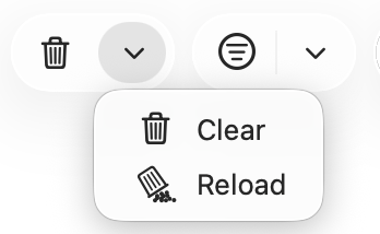 Clear toolbar menu